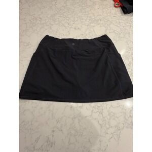 Athleta Womens Black Active Skort Medium Built-in Shorts Zipper Pocket Athletic